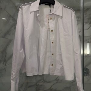Zara White Button-Down Shirt